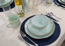 Elanze Designs Reactive Glaze Ceramic Stoneware Dinnerware 16 Piece Set - Service for 4, Seafoam Mint Green