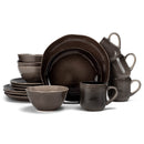 Elanze Designs Reactive Glaze Ceramic Stoneware Dinnerware 16 Piece Set - Service for 4, Mocha Grey Ombre