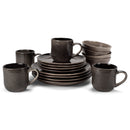 Elanze Designs Reactive Glaze Ceramic Stoneware Dinnerware 16 Piece Set - Service for 4, Mocha Grey Ombre