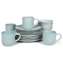 Elanze Designs Reactive Glaze Ceramic Stoneware Dinnerware 16 Piece Set - Service for 4, Blue