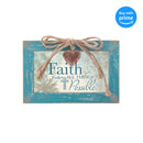 Top down view of Faith All Things Possible Petite Locket Teal Distressed Music Box