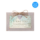 Top down view of Love You Granddaughter My Heart Petite Locket Distressed Natural Jewelry and Music Box