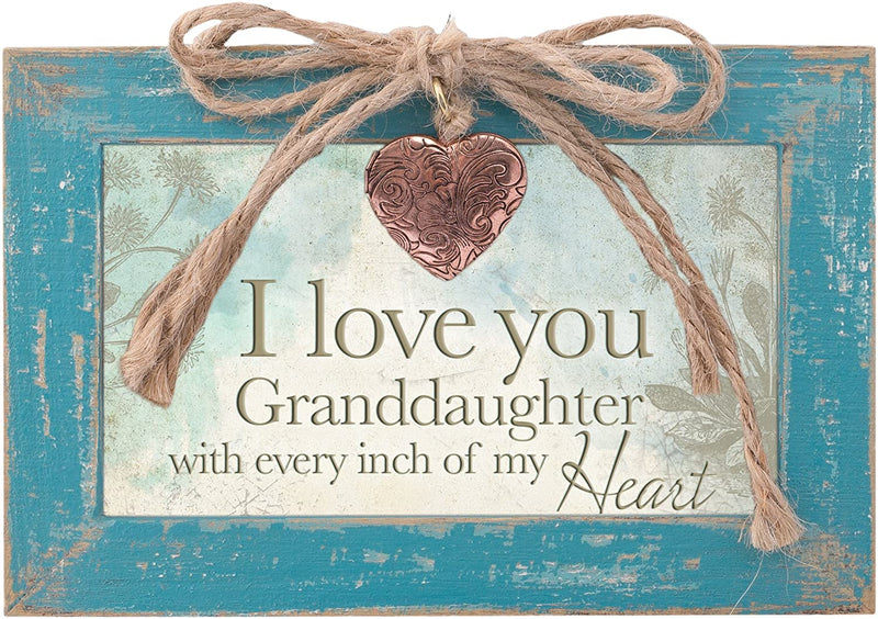 Love You Granddaughter My Heart Teal Wood Locket Jewelry Music Box Plays Tune You are my Sunshine