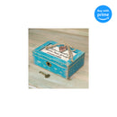 Top down view of Love You Granddaughter My Heart Petite Locket Distressed Teal Music Box