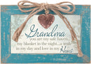 Grandma Safe Haven Blanket Smile Teal Distressed Jewelry Music Box Plays Wind Beneath My Wings