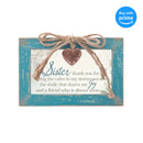 Top down view of Sister The Calm Petite Locket Distressed Teal Music Box