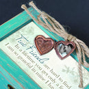 True Friends Grateful Teal Wood Locket Jewelry Music Box Plays Tune That's What Friends are For