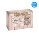 Top down view of Friendship Travels with Hearts Petite Locket Blush Pink Music Box