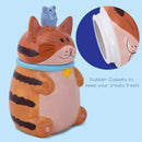 100 North Striped Tabby Cat and Mouse Blue 10 x 6.3 Dolomite Ceramic Cookie Jar