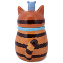 100 North Striped Tabby Cat and Mouse Blue 10 x 6.3 Dolomite Ceramic Cookie Jar