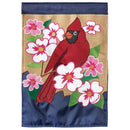 Magnolia Garden Vibrant Pink Blue Red Cardinal 29 x 42 Polyester Large Outdoor House Flag