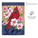 Magnolia Garden Vibrant Pink Blue Red Cardinal 29 x 42 Polyester Large Outdoor House Flag