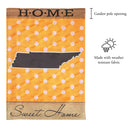 Magnolia Garden State of My Heart Tennessee Home Sweet Home Orange 13 x 18 Small Double Applique Burlap Outdoor House Flag