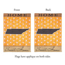 Magnolia Garden State of My Heart Tennessee Home Sweet Home Orange 13 x 18 Small Double Applique Burlap Outdoor House Flag