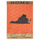 Magnolia Garden State of My Heart Virginia Home Sweet Home Orange 13 x 18 Small Double Applique Burlap Outdoor House Flag