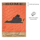 Magnolia Garden State of My Heart Virginia Home Sweet Home Orange 13 x 18 Small Double Applique Burlap Outdoor House Flag