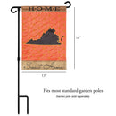 Magnolia Garden State of My Heart Virginia Home Sweet Home Orange 13 x 18 Small Double Applique Burlap Outdoor House Flag