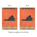 Magnolia Garden State of My Heart Virginia Home Sweet Home Orange 13 x 18 Small Double Applique Burlap Outdoor House Flag
