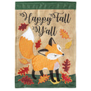Magnolia Garden Happy Fall Yall Golden Fox 13 x 18 Small Double Applique Outdoor Harvest House Flag