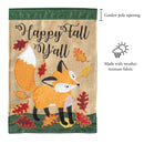 Magnolia Garden Happy Fall Yall Golden Fox 13 x 18 Small Double Applique Outdoor Harvest House Flag