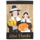 Magnolia Garden Pilgrims Give Thanks Mayflower 13 x 18 Small Double Applique Outdoor Harvest House Flag