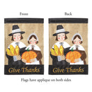 Magnolia Garden Pilgrims Give Thanks Mayflower 13 x 18 Small Double Applique Outdoor Harvest House Flag