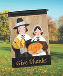 Magnolia Garden Pilgrims Give Thanks Mayflower 13 x 18 Small Double Applique Outdoor Harvest House Flag