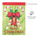 Magnolia Garden Merry Christmas Candy Cane 13 x 18 Small Double Applique Outdoor Holiday House Flag