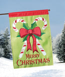 Magnolia Garden Merry Christmas Candy Cane 13 x 18 Small Double Applique Outdoor Holiday House Flag