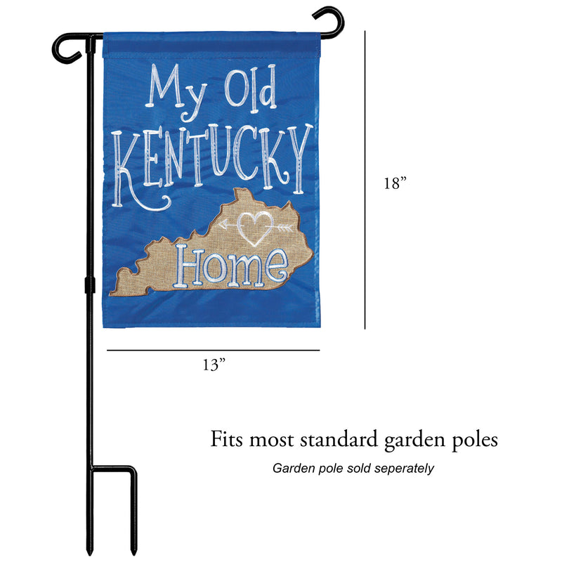 Magnolia Garden My Old Kentucky Home Cerulean Blue 13 x 18 Small Double Applique Outdoor House Flag