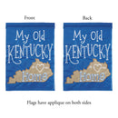 Magnolia Garden My Old Kentucky Home Cerulean Blue 13 x 18 Small Double Applique Outdoor House Flag