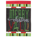 Magnolia Garden Merry Christmas Yall Festive Red 13 x 18 Small Double Applique Outdoor Holiday House Flag