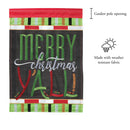 Magnolia Garden Merry Christmas Yall Festive Red 13 x 18 Small Double Applique Outdoor Holiday House Flag