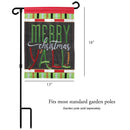 Magnolia Garden Merry Christmas Yall Festive Red 13 x 18 Small Double Applique Outdoor Holiday House Flag