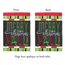 Magnolia Garden Merry Christmas Yall Festive Red 13 x 18 Small Double Applique Outdoor Holiday House Flag