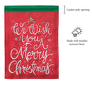 Magnolia Garden We Wish You A Merry Christmas Licorice Stick 13 x 18 Small Double Applique Outdoor Holiday House Flag