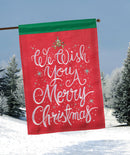 Magnolia Garden We Wish You A Merry Christmas Licorice Stick 13 x 18 Small Double Applique Outdoor Holiday House Flag