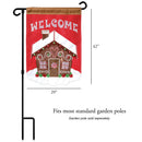 Magnolia Garden Gingerbread House Welcome Cozy Red 13 x 18 Small Double Applique Outdoor Holiday House Flag