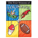Magnolia Garden The Four Seasons of Louisiana Fleur-de-lis 13 x 18 Small Double Applique Outdoor House Flag