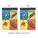 Magnolia Garden The Four Seasons of Louisiana Fleur-de-lis 13 x 18 Small Double Applique Outdoor House Flag