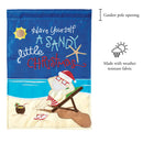 Magnolia Garden Have Yourself A Sandy Little Christmas Tropical Santa 13 x 18 Small Double Applique Outdoor Holiday House Flag