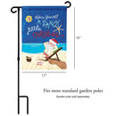 Magnolia Garden Have Yourself A Sandy Little Christmas Tropical Santa 13 x 18 Small Double Applique Outdoor Holiday House Flag