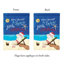 Magnolia Garden Have Yourself A Sandy Little Christmas Tropical Santa 13 x 18 Small Double Applique Outdoor Holiday House Flag