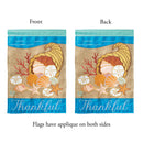 Magnolia Garden Coastal Thanksgiving Bountiful Beach 13 x 18 Small Double Applique Outdoor Harvest House Flag