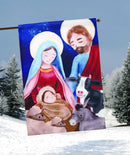 Magnolia Garden Holy Family W/Animals Nativity Scene 29 x 42 Large Double Applique Outdoor Christmas House Flag