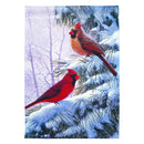 Magnolia Garden Winter Song Birds Cool Cardinal 13 x 18 Small Double Applique Outdoor Holiday House Flag