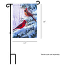Magnolia Garden Winter Song Birds Cool Cardinal 13 x 18 Small Double Applique Outdoor Holiday House Flag
