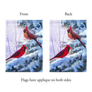 Magnolia Garden Winter Song Birds Cool Cardinal 13 x 18 Small Double Applique Outdoor Holiday House Flag