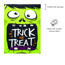 Magnolia Garden Trick Or Treat Green Monster 13 x 18 Small Double Applique Outdoor Halloween House Flag