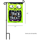 Magnolia Garden Trick Or Treat Green Monster 13 x 18 Small Double Applique Outdoor Halloween House Flag